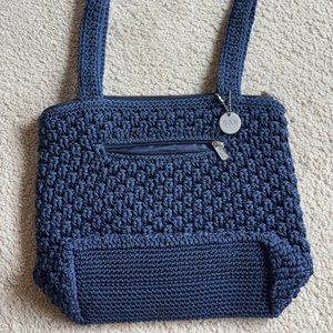 THE SAK ORIGINAL Woven Crochet Bag Navy Blue